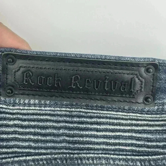 NWT Rock Revival Men's Blue Daviday Moto Stretch Slim Fit Jeans 40x32 - Picture 12 of 16